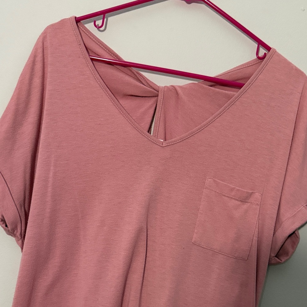 Pink V-Neck Tee - Picture 3 of 7